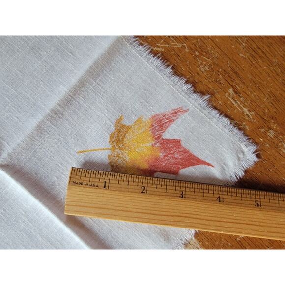 Fall Autumn Leaf Stamped Napkins Set Of 4 - Picture 10 of 12